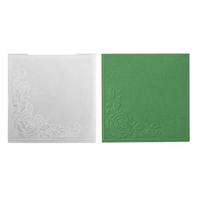 Nellie's Choice Prägeschablone Rosenecke Rose Corner 15x15cm