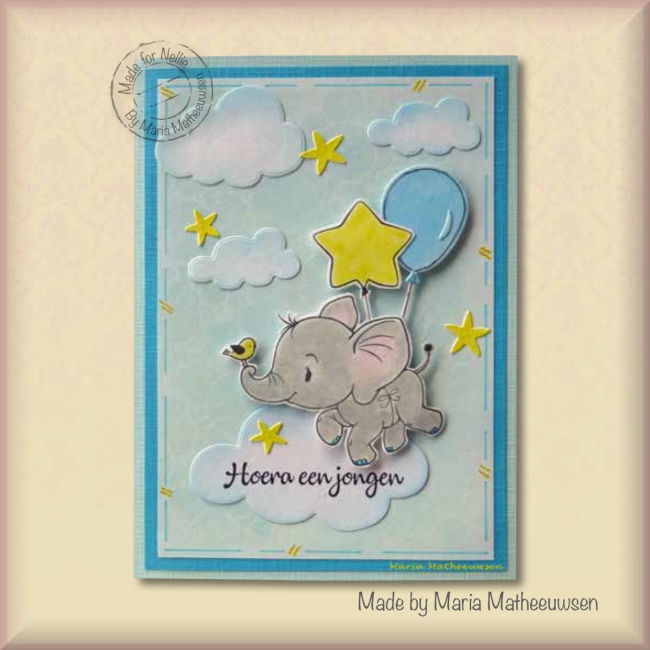 Nellie's Choice Stempel Elefant mit Sternballon 6.0x7.5cm