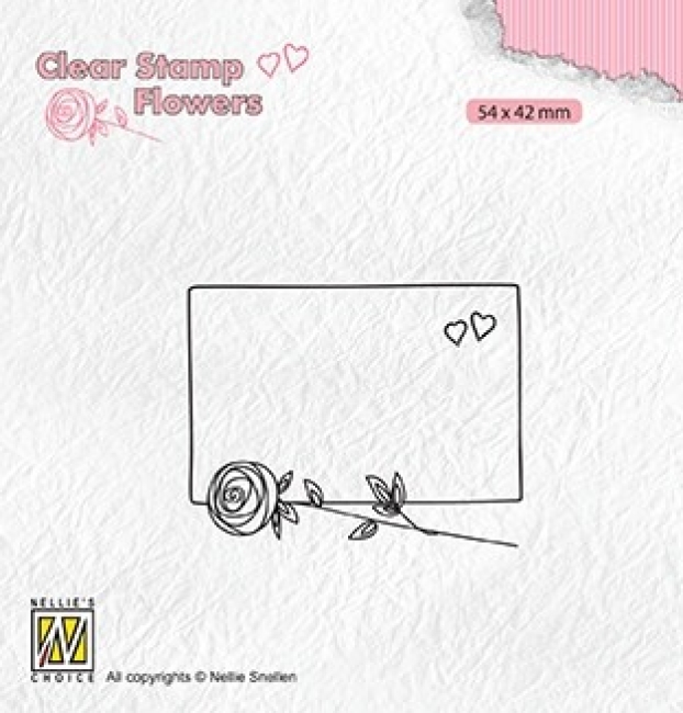 Nellie's Choice Stempel Rahmen mit Rose Frame with Rose 5.4x4.2cm