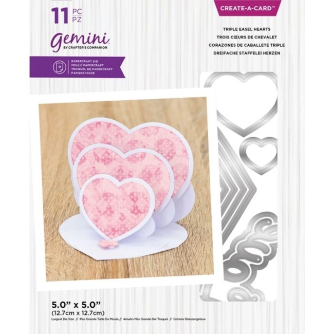 Crafter's Companion Gemini Stanzformen Herzen Triple Easel Hearts