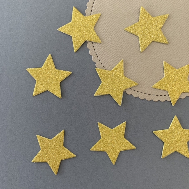 Papercrafts - Glitzersterne gold 25 Stück 3cm