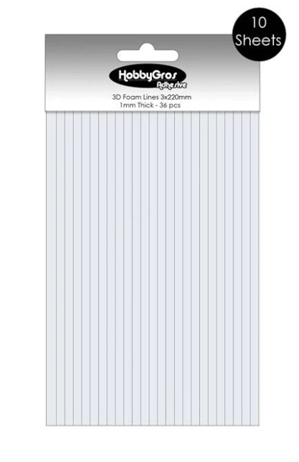 HobbyGros 3D Klebestreifen weiss Foam Lines 3mm x 22cm
