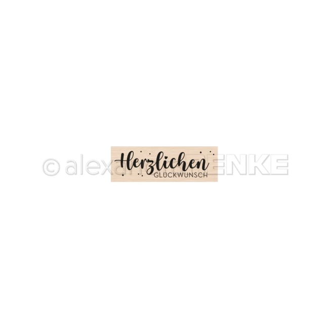 Alexandra Renke Holzstempel Herzlichen Glückwunsch 5.6x1.5cm PRE-ORDER Lieferbar ab 20.06.2025