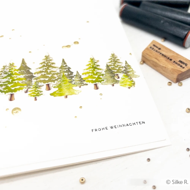 Alexandra Renke Holzstempel Mini Typo Frohe Weihnachten 1.5mmx2.8cm