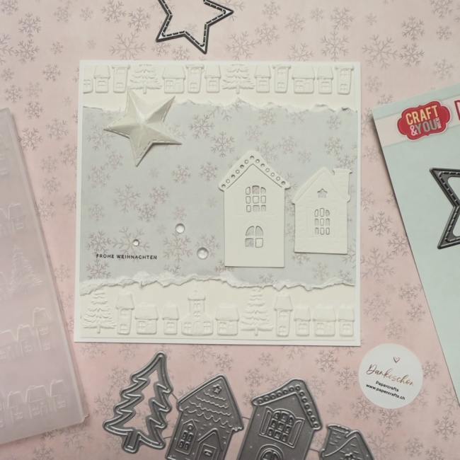 Winterdorf Grusskarte - Musterkarte nicht käuflich