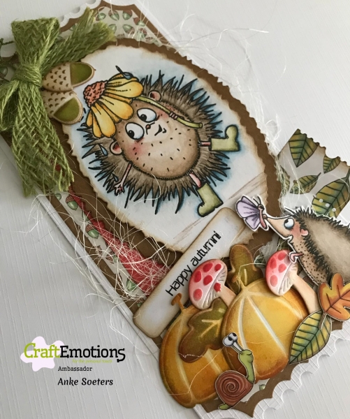 CraftEmotions Clearstempel Igel Hedgy Autumn 3 Carla Creaties A6