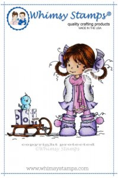 Whimsy Stamps - Clingstempel Heidi with Sledge