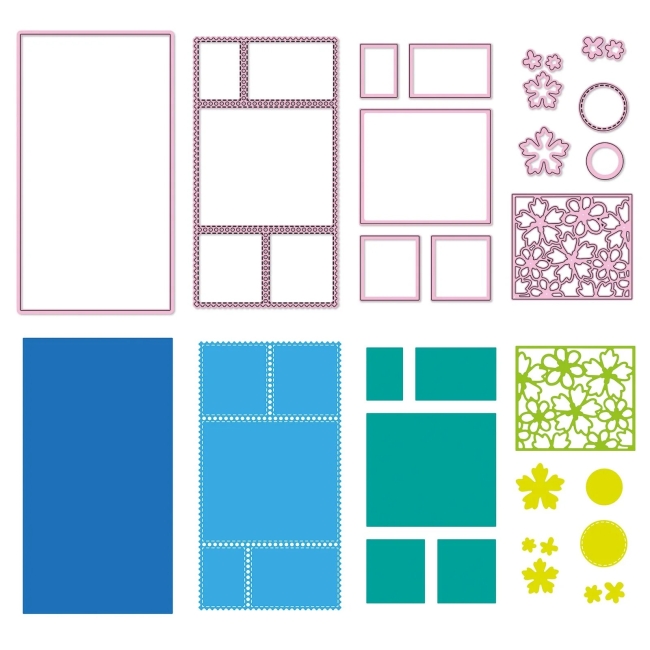 Nellie's Choice Stanzform Slimline Flowers Multi Frame Dies 15.1x8.2cm