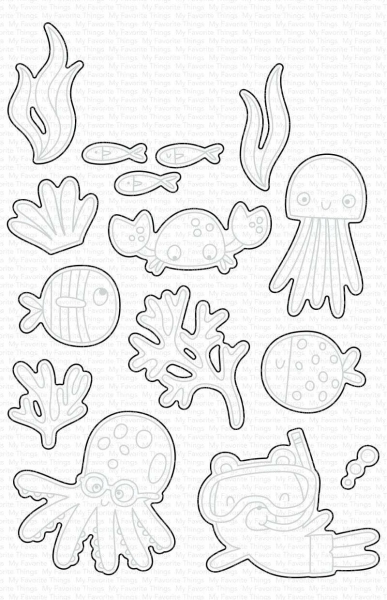 My Favorite Things Clearstempel und Stanzen im Set Combo Best Fins