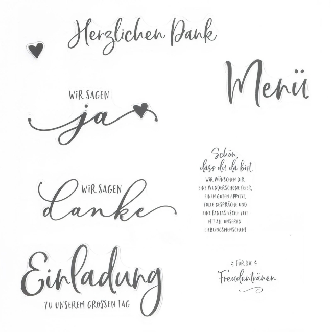 Vaessen Creative Mundart Clearstempel und Stanzschablone Brautpaar