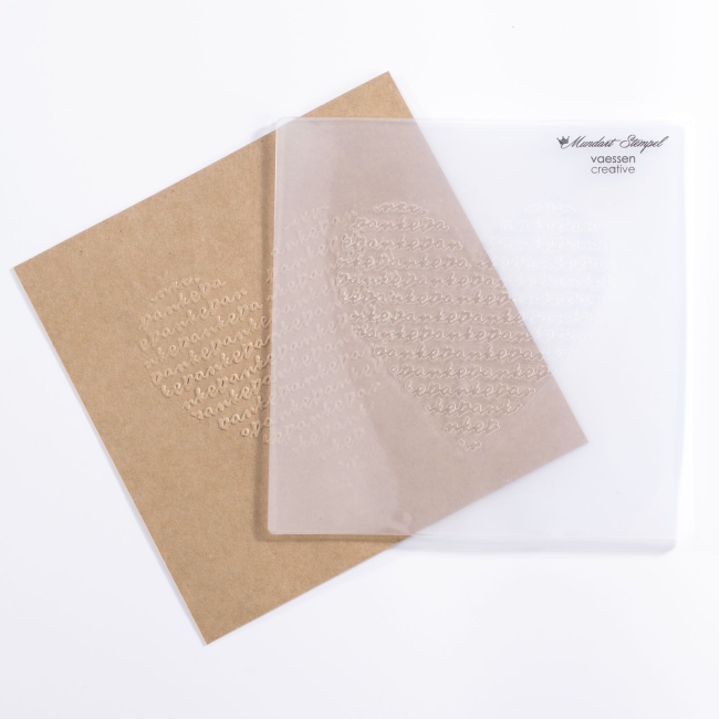 Vaessen Creative Mundart Stempel Prägeschablone Herz mit Danke 15x15cm