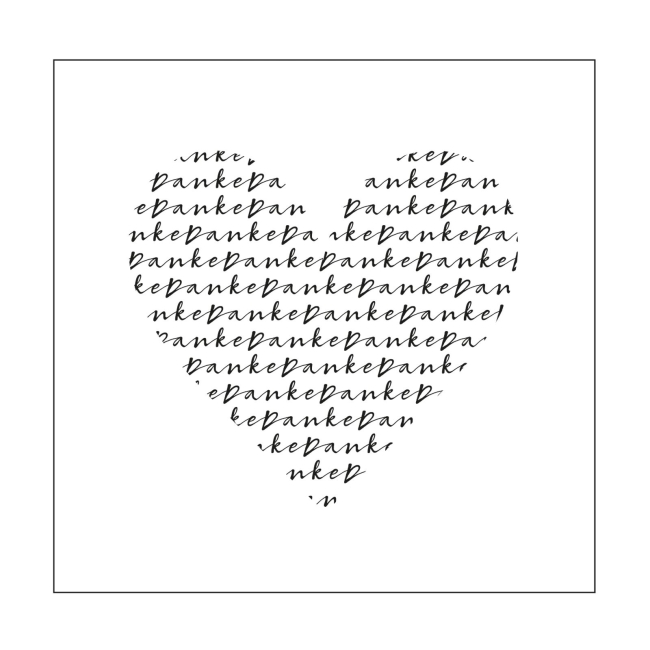 Vaessen Creative Mundart Stempel Prägeschablone Herz mit Danke 15x15cm