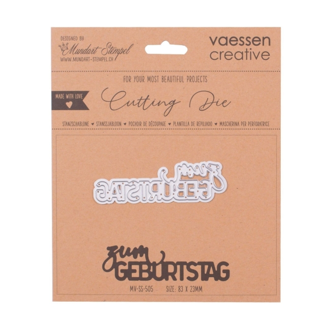 GRATIS! Vaessen Creative Mundart Stempel Stanzschablone zum Geburtstag