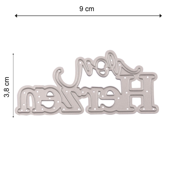 Vaessen Creative Mundart Stempel Stanzschablone von Herzen 9.0x3.8cm