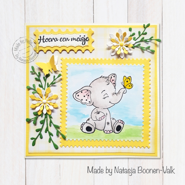Nellie's Choice Clearstempel Elefant mit Schmetterling 6x6cm