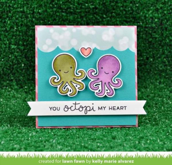 Lawn Fawn - Clearstempel und Stanzen Combo Octopi My Heart