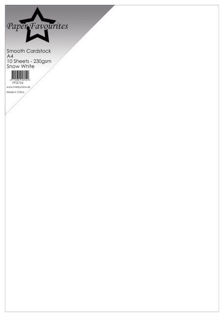 Paper Favourites Glattes Bastelpapier Schneeweiss Smooth Cardstock Snow White A4 220gsm 10 Bogen