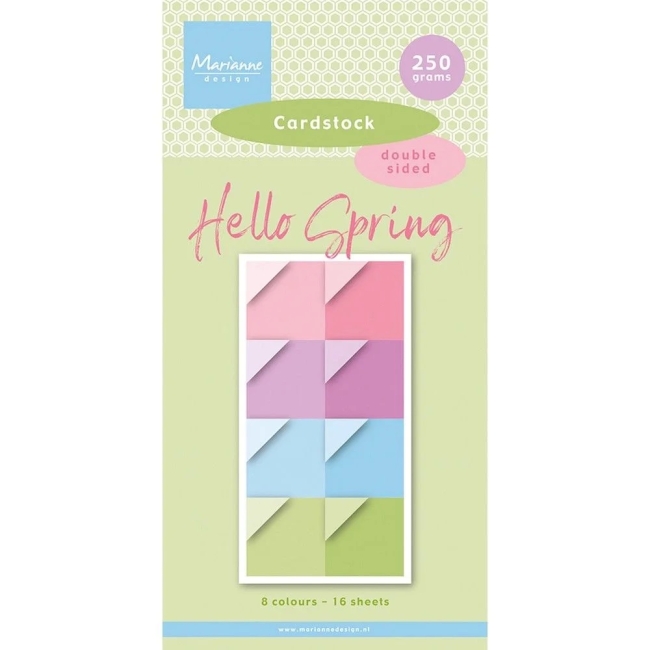 Marianne Design Cardstock Hello Spring 15x30cm 16 Bogen