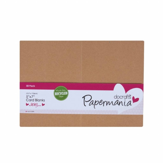 Papermania Blankokarten und Couverts 50 Stück Kraft 12.7x17.8cm