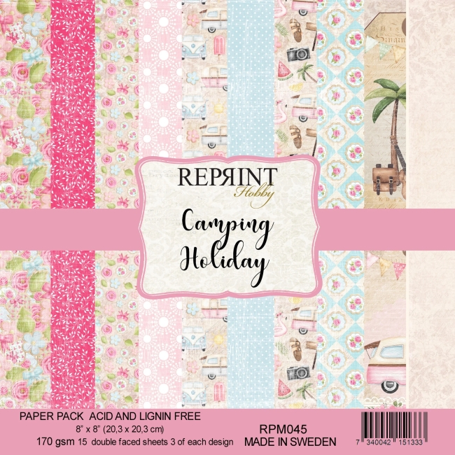 Reprint Papierpack Camping Holiday 8x8" 20.3x20.3cm 170gsm
