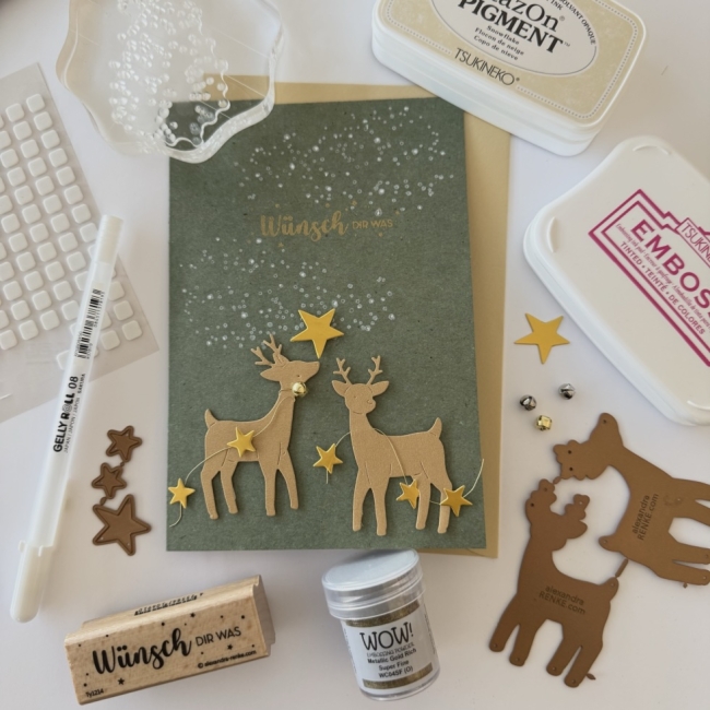 Rentierfreunde Wünsch Dir was - Musterkarte nicht käuflich