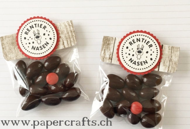 PP-Stamps- Gummistempel unmontiert Rentiernasen Label