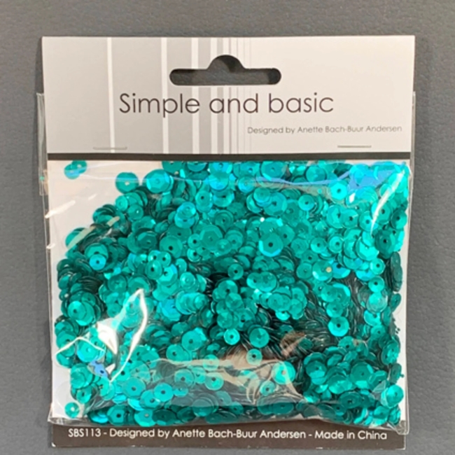 Simple and Basic Pailletten türkisblau 30gr