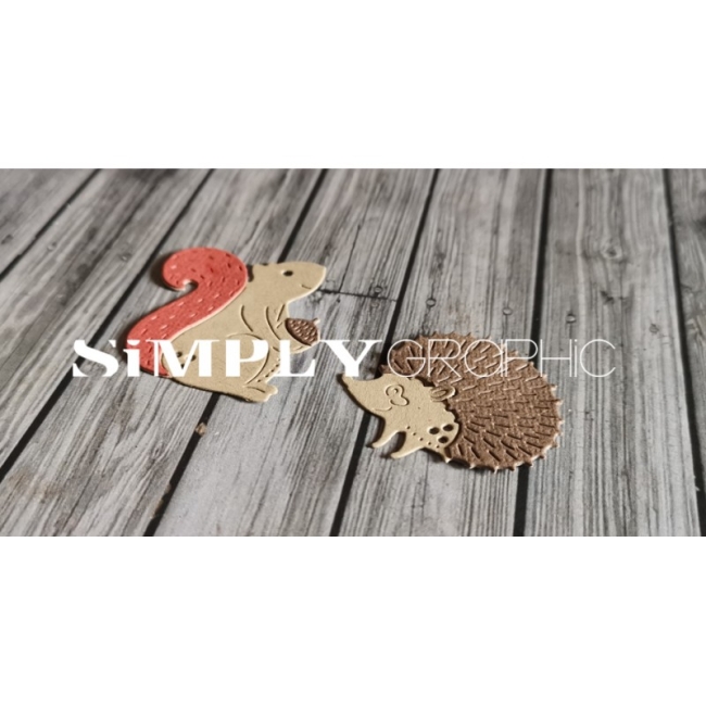 Simply Graphic Stanzschablonen Eichhörnchen und Igel écureuil et hérisson