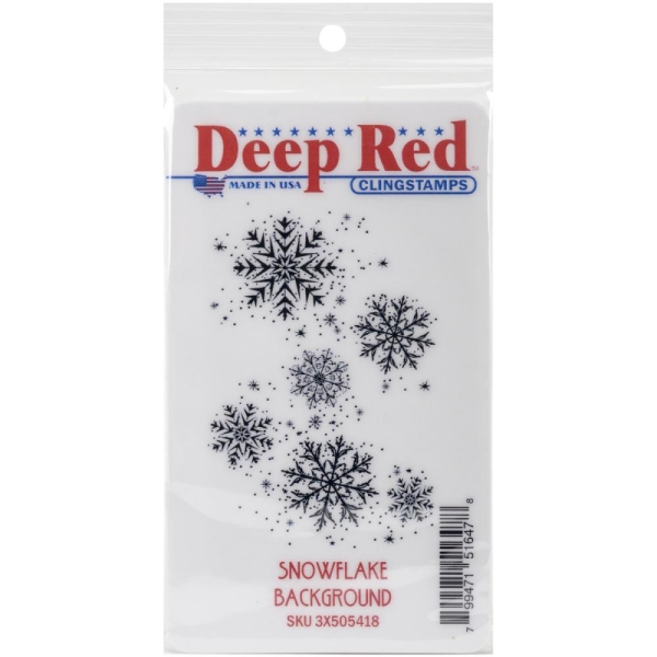 Deep Red Stamps - Cling Stamp Snowflake Background 2x3"