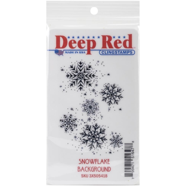 GRATIS! Deep Red Stamps - Cling Stamp Snowflake Background 2x3"