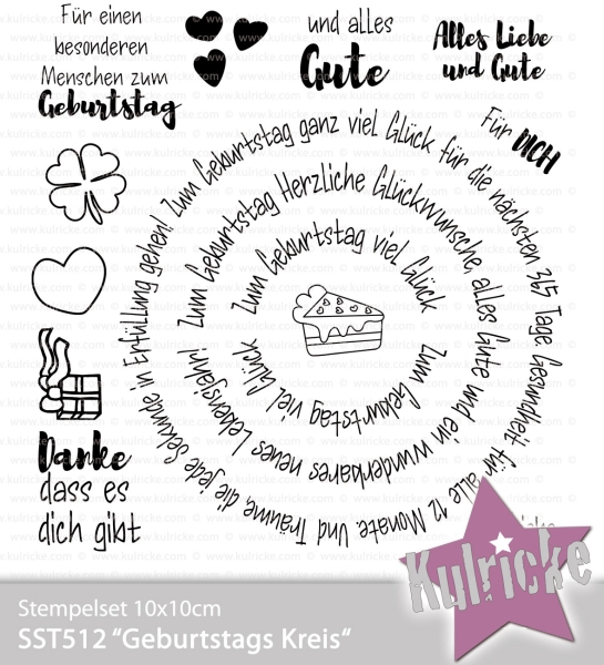 Kulricke Clearstempel Geburtstag Kreis Clear Stamps