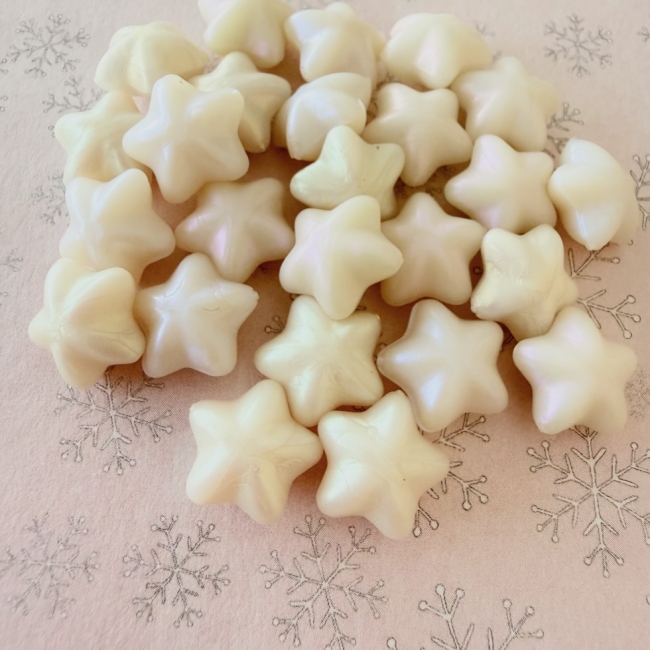 Sternförmige Siegelwachsperlen irisierend 25 Stück