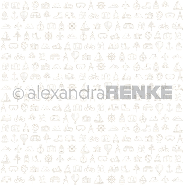 Alexandra Renke Papier Symbol Reise 12x12"