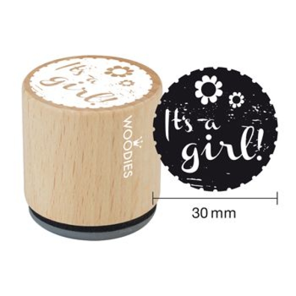 GRATIS! Woodies Holzstempel It's a girl!