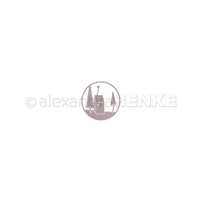 Alexandra Renke Stanzformen Herzhaus Szene im Kreis 6.0cm PRE-ORDER Lieferbar ab 20.10.2025
