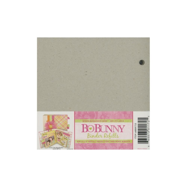 GRATIS! BoBunny 2-Ring Karton Bare Naked Binder 6x6" - 6 Stück