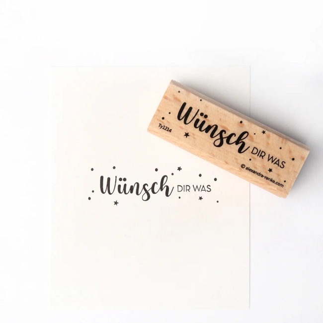 Alexandra Renke Holzstempel Wünsch dir was 6.0x2.0cm