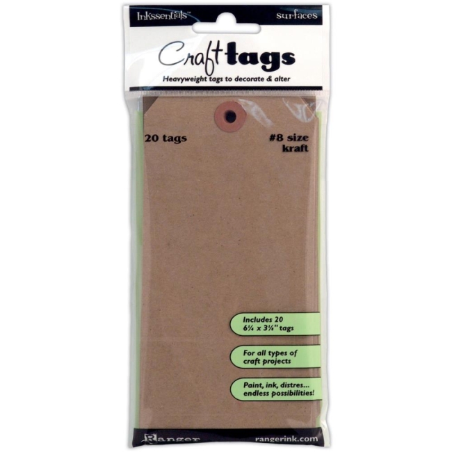 GRATIS! Ranger Inkssentials Kraft Tags 6.25" x 3 1/8" - 20 Stück