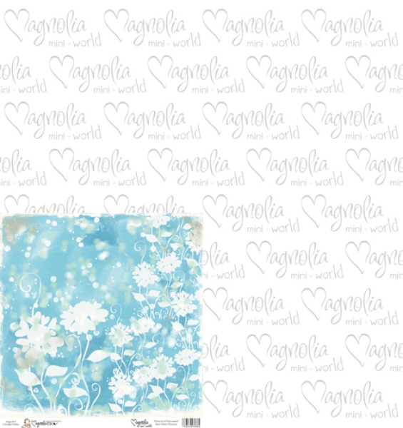 Magnolia MINI Paper Blue Heart Flowers 6x6"