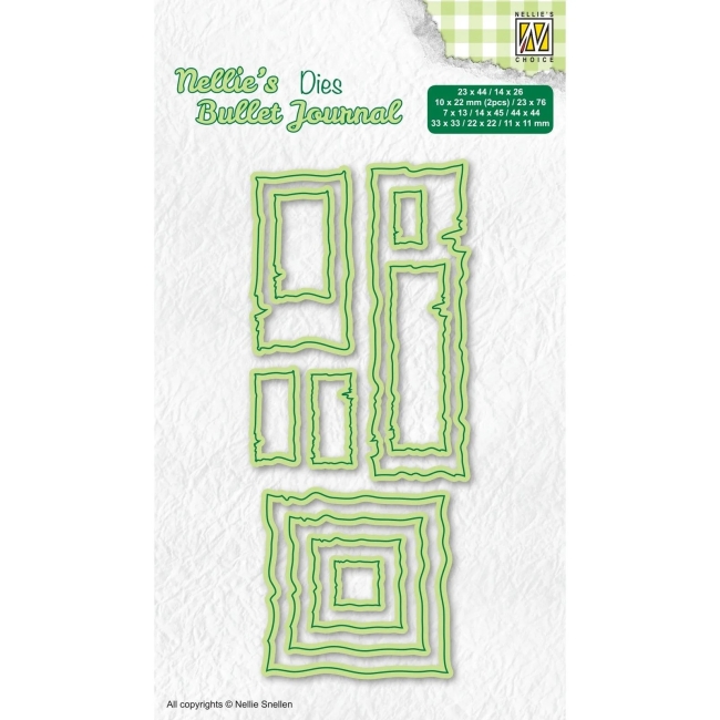 Nellie's Choice Stanzformen Bullet Journal Frames PRE-ORDER Lieferbar ab 17.11.2025