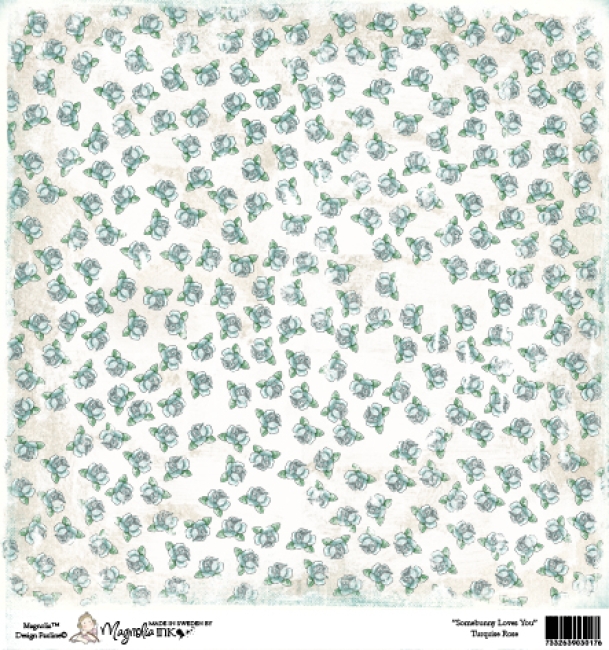 Magnolia Papier Somebunny Loves You Turquise Rose 12x12"