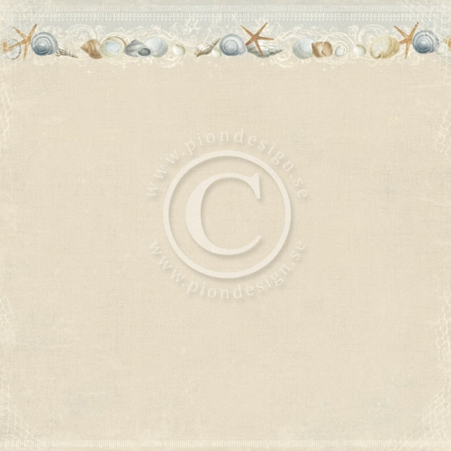 GRATIS! Pion Design Papier Shoreline Treasures Seashells 12x12