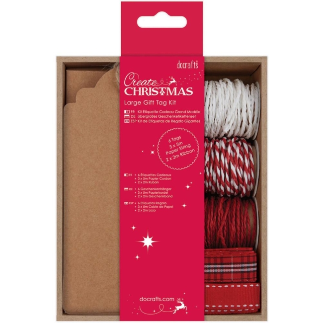 Docrafts Papermania Create Christmas Large Gift Tag Kit Red