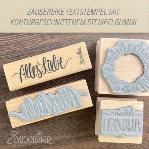 Zaubereike Holzstempel Frohe Ostern im Handletteringstil 4.4x1.8cm