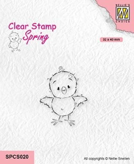 Nellie's Choice Stempel Küken Chickie Learn to fly 3.2x4.0cm