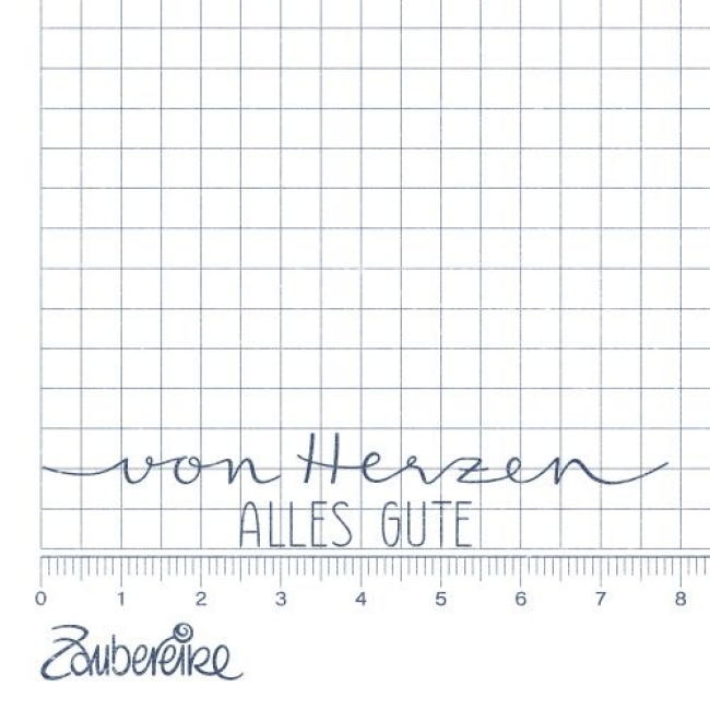 Zaubereike Holzstempel Von Herzen alles Gute 8.0x1.5cm