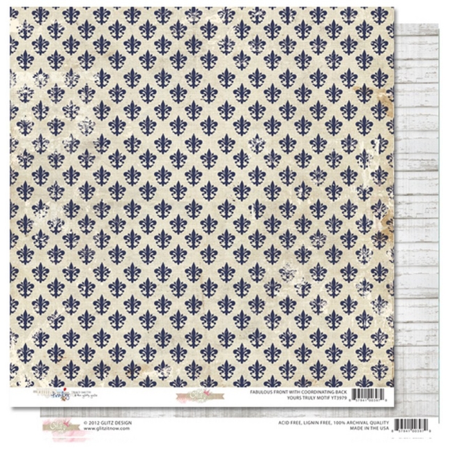 Glitz Design Papier Yours Truly Motif 12x12"