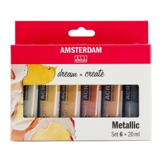Royal Talens Amsterdam Acrylfarben Metallics Set 6 x 20ml