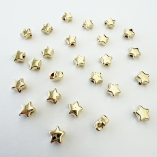 Perlen Sternform gold gelocht 6mm 25 Stück