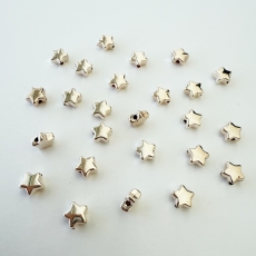 Perlen Sternform roségold gelocht 6mm 25 Stück